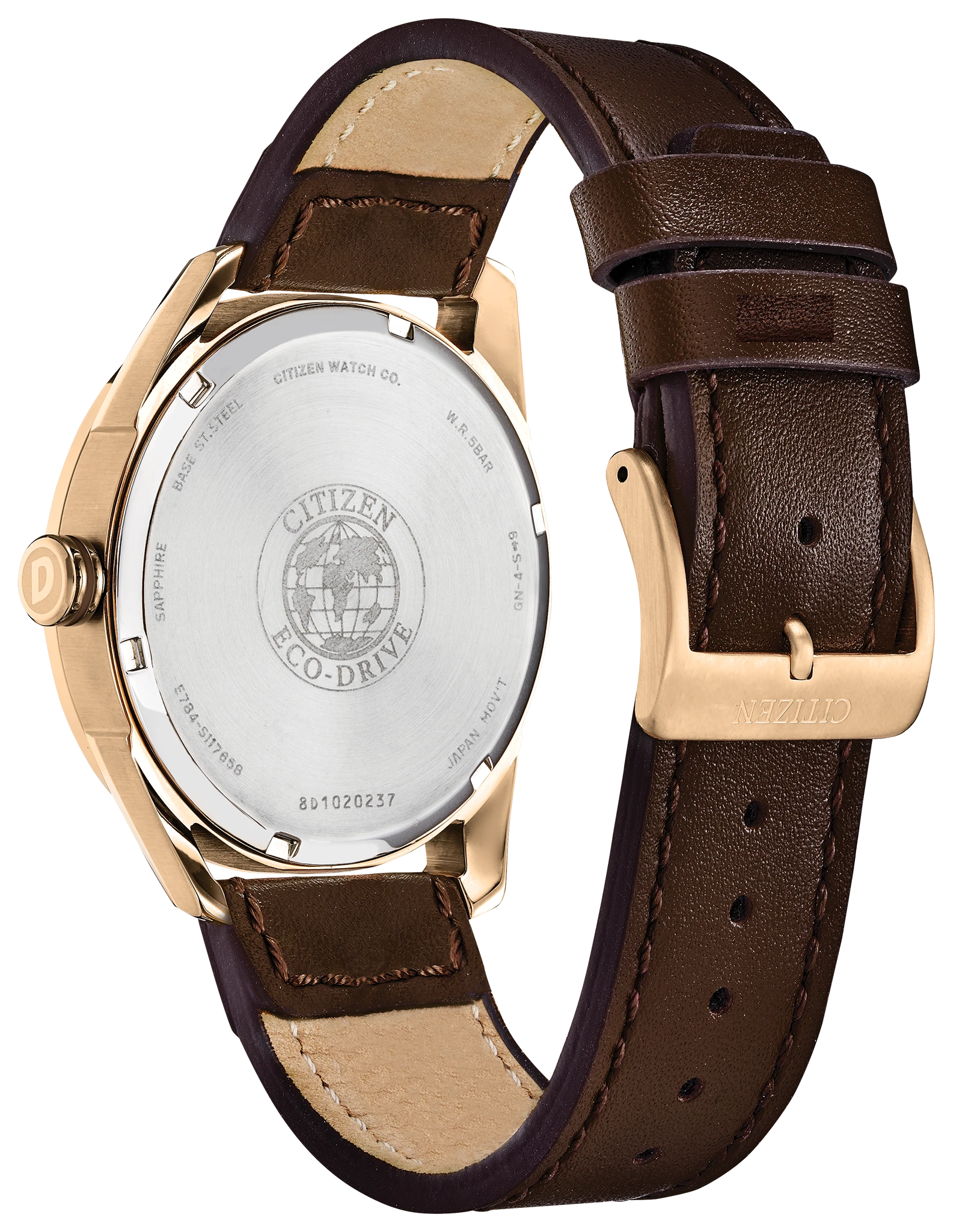 Citizen CTO Eco-Drive Rose Gold Brown Dial Stainless Steel Watch